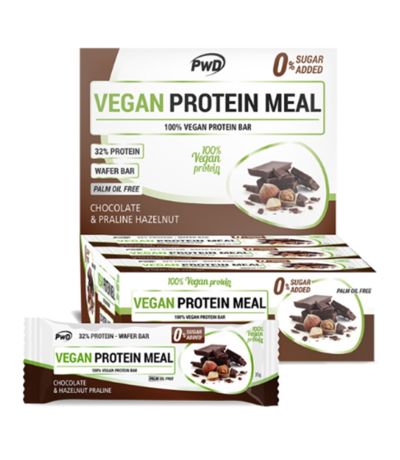 Barritas Proteina Chocolate y Praline avellana Vegan PWD