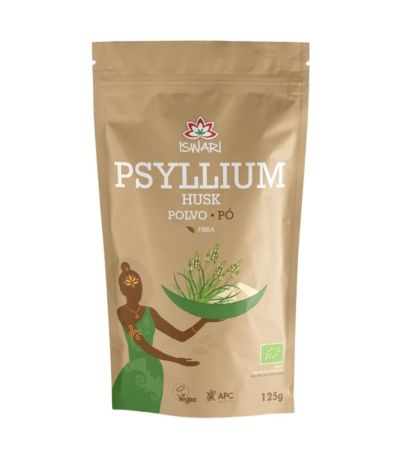 Psyllium Husk Plantago Ovata SinGluten Bio Vegan 125g Iswari