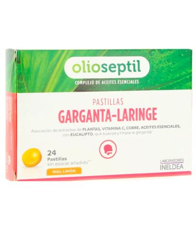 Olioseptil Garganta Laringe Miel Limon 24 pastillas Ineldea 