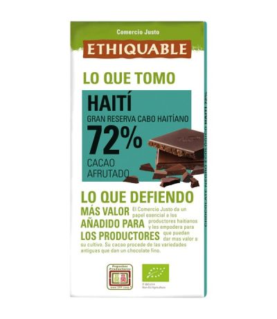 Chocolate Negro 72 Haiti Bio 100g Ethiquable