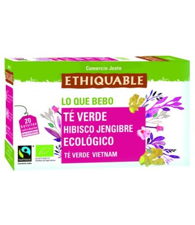 Te Verde Hibisco y Jengibre Eco 20inf Ethiquable