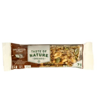 Barrita Protein de Chocolate y Coco SinGluten Eco 16uds Taste Of Nature