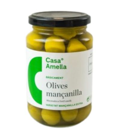 Aceitunas Manzanilla Verde con Hueso SinGluten Vegan 390g Casa Amella