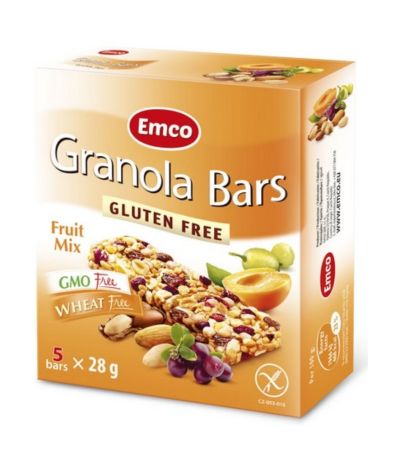 Barrita de Cereales Fruit Mix SinGluten 5x28g Emco