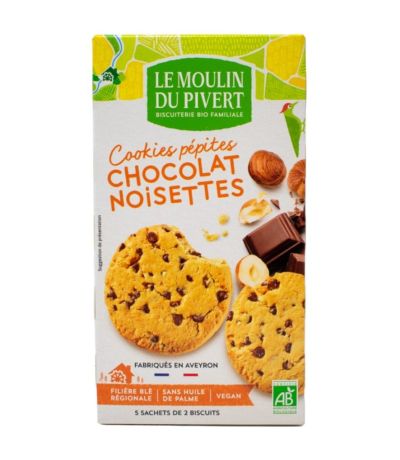 Cookies con Pepitas de Chocolate y Avellanas Bio 175g Le Moulin De Pivert