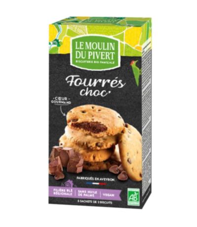 Cookies Rellenas de Chocolate Bio Vegan 175g Le Moulin De Pivert
