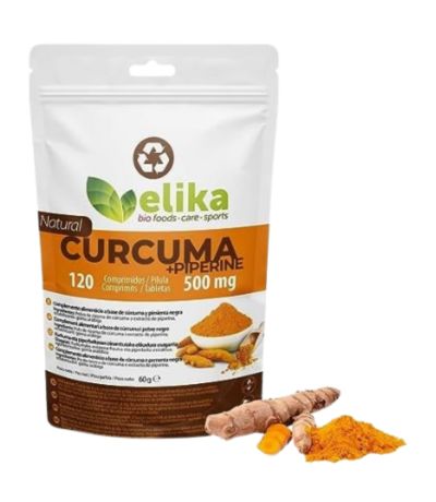 Curcuma Piperine SinGluten Vegan 120comp Elika Foods