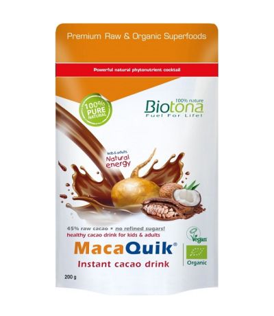 Macaquik Instant Cacao Drink Bio Vegan 200g Biotona
