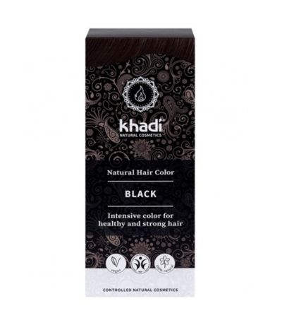 Tinte Natural Herbal Hair color Negro Vegan 100g Khadi