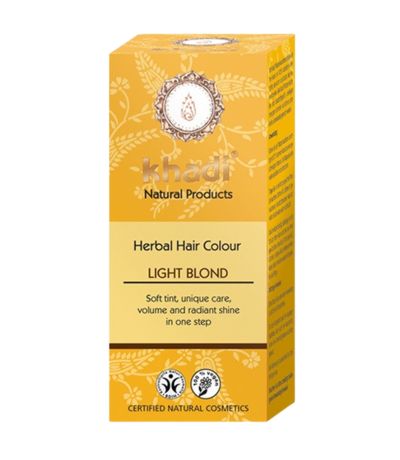 Tinte Natural Herbal Hair color Rubio Claro Vegan 100g Khadi