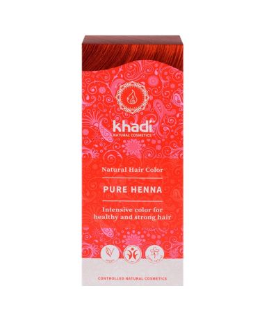 Tinte Natural Henna 100 Pura Vegan 100g Khadi
