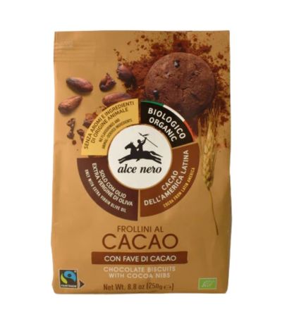 Galletas Cacao Habas Cacao Bio 250g Alce Nero