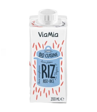 Crema de Arroz para Cocinar Bio Vegan SinGluten 200ml Viamia