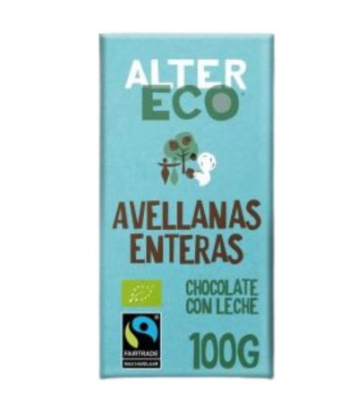 Chocolate con Leche y Avellanas Enteras Bio 100g Altereco