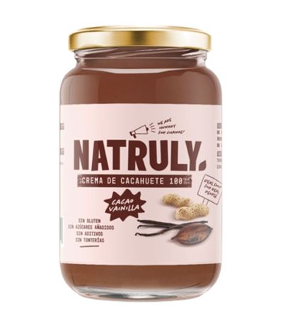 Crema de Cacahuete Cacao y Vainilla SinGluten 500g Natruly