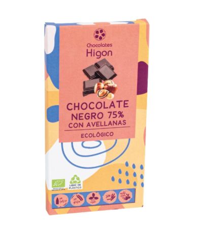 Chocolate Negro 75% con Avellanas Eco 100g Chocolates Higon