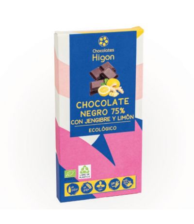 Chocolate Negro 75% Jengibre y Limon 100g Chocolates Higon