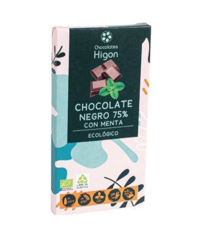 Chocolate Negro 75% Menta S/A Eco 100g Chocolates Higon