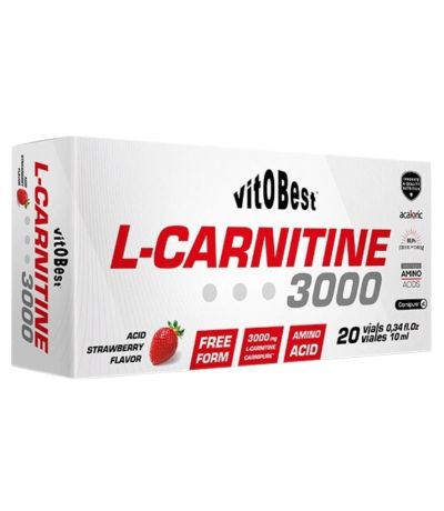 L-Carnitine 3000 Fresa 20 viales x 10ml Vitobest