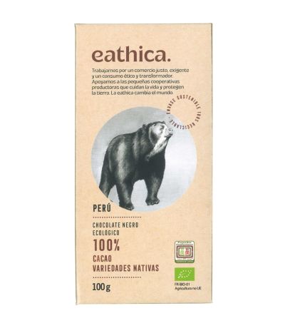 Chocolate Negro Peru 100% Eco 100gr Eathica