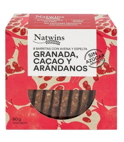 Barritas Granada Cacao Arandanos 1caja 80g Natwins