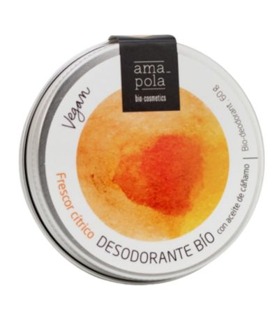 Desodorante Bio Solido Frescor Citrico 60gr Amapola Biocosmetics