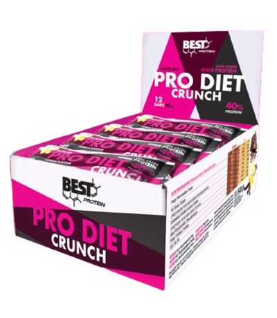 Barrita Proteica 40% Pro Diet Crunch Vainilla 12x45gr Best Protein