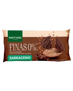 Galletas Finas 0% Bañada Choco Negro Sarraceno 90g Santiveri