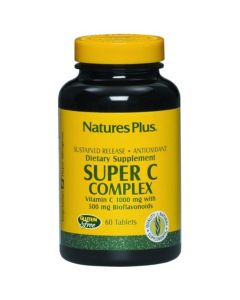 Vitamina Super-C Complex con Bioflavonoides SinGluten 60comp NatureS Plus