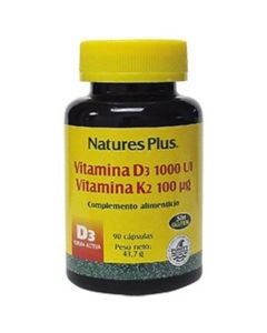 Vitamina-D3K2 SinGluten 90caps NatureS Plus