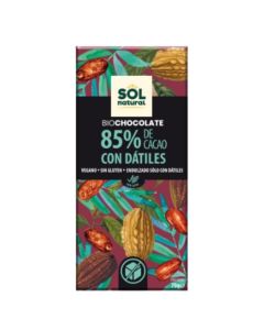 Chocolate Negro 85% Con Datiles Bio 70g Solnatural