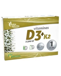 Vitaminas D3K2 SinGluten 60caps Pinisan