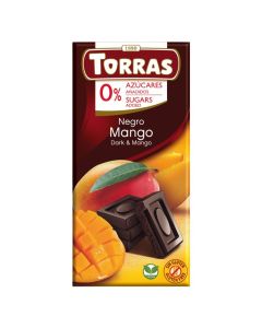 Chocolate Negro con Mango SinGluten 75g Torras