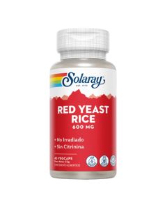 Red Yeast Rice Levadura Roja de Arroz SinGluten Vegan 45caps Solaray