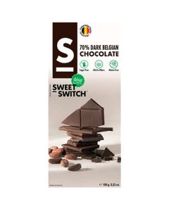 Chocolate Negro Belga 70 Cacao con Stevia SinGluten 100g Sweet Switch