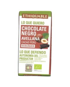 Chocolatina Choco Negro Avellana Eco 30g Ethiquable