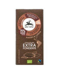 Tableta de Chocolate Oscuro 75% Cacao Bio 100g Alce Nero