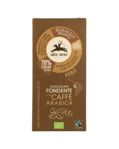 Tableta de Chocolate Negro con Cafe Arabica Bio 50g Alce Nero