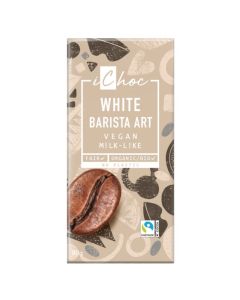 Chocolate White Barista Art Blanco Crujiente Cafe Espresso Vegan 80g Ichoc