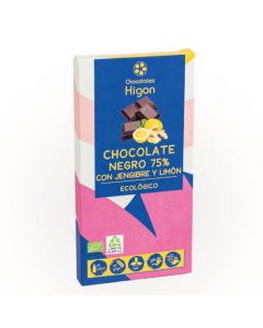Chocolate Negro 75% Jengibre y Limon 100g Chocolates Higon