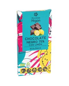Chocolate Negro 75% con Limon Eco 100g Chocolates Higon